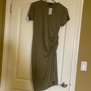 Rug & Bone Ina ruched dress light olive size M